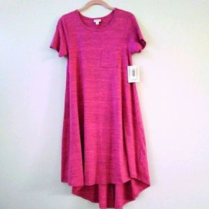 LuLaRoe Carly Hi-Lo Pink Tunic Dress Size; XXS